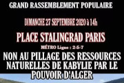 SOS Kabylie, Rassemblement Dimanche 27 septembre à Paris