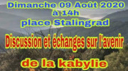 6.8.2020 SOS Kabylie, Rassemblement Dimanche 9 août Pl. Stalingrad Paris 9° - Discussions et échanges sur l'avenir de la Kabylie