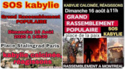 15.8.2020 SOS Kabylie, Rassemblement Dimanche 16 août Pl. Stalingrad Paris 9° - Kabylie calcinée, réagissons