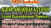 5.9.2020 SOS Kabylie, Rassemblement Dimanche 6 septembre à Paris