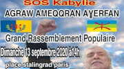 12.9.2020 SOS Kabylie, Rassemblement Dimanche 13 septembre à Paris et Montréal